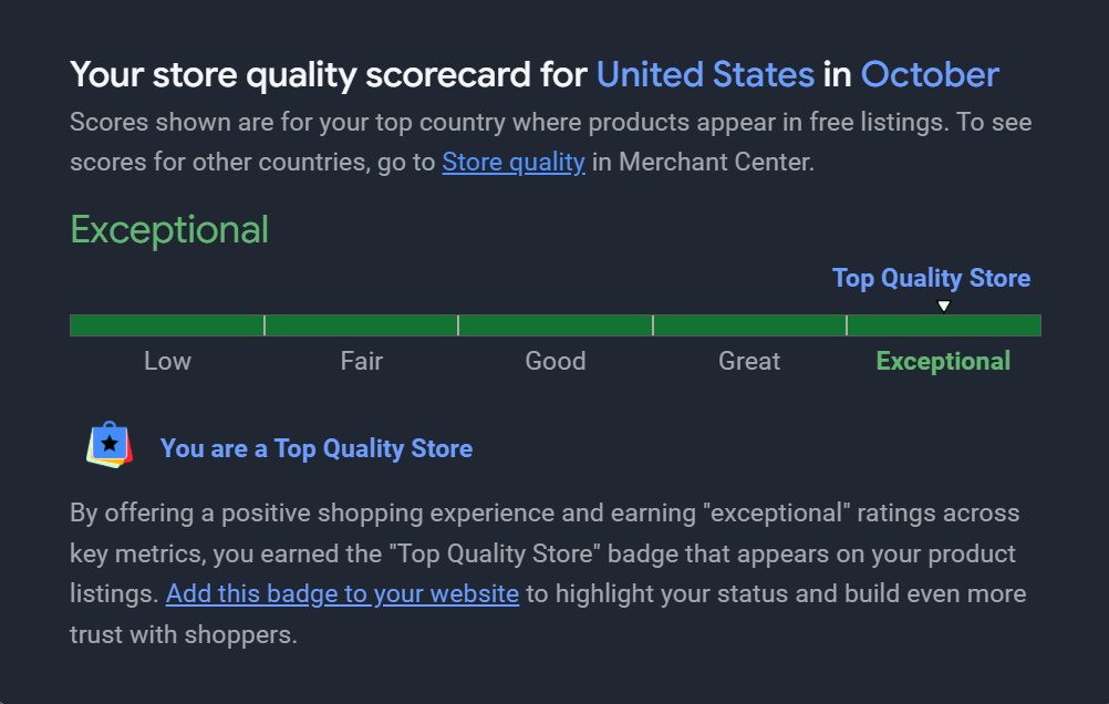 store quality metrics